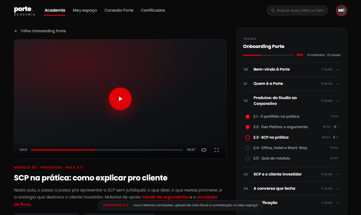 Academia Porte — aula em andamento